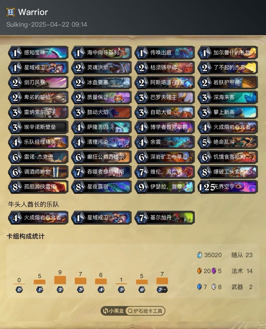 【炉石传说】4.22狂野环境周报