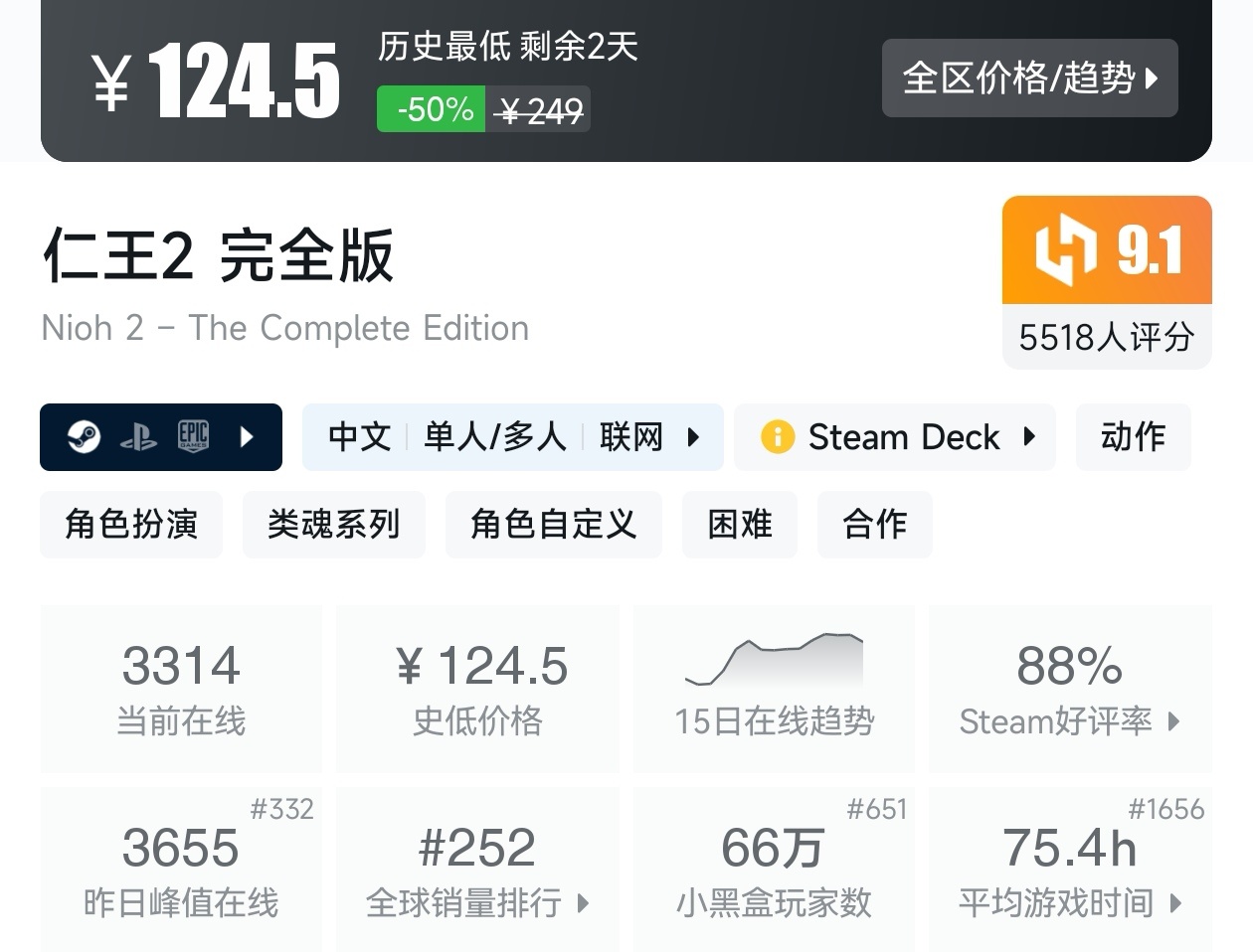 【球盟会】Steam周间特惠4月23日70款史低游戏汇总