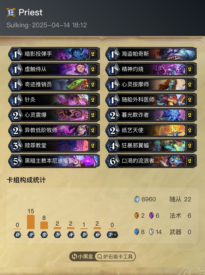 【炉石传说】4.22狂野环境周报