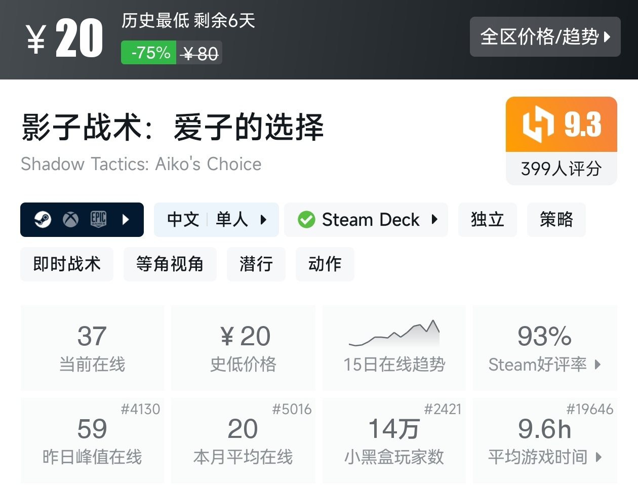 【球盟会】Steam周间特惠4月23日70款史低游戏汇总