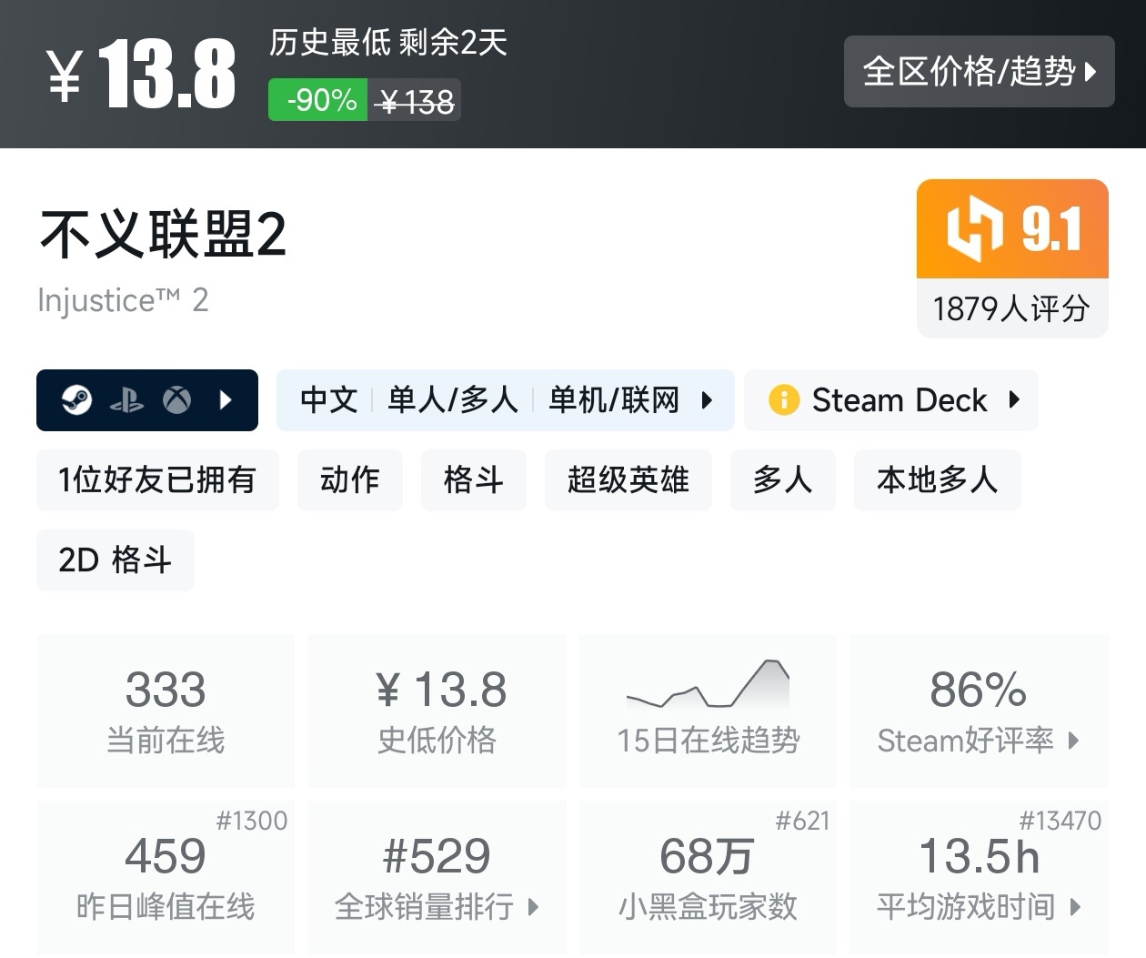 【球盟会】Steam周间特惠4月23日70款史低游戏汇总