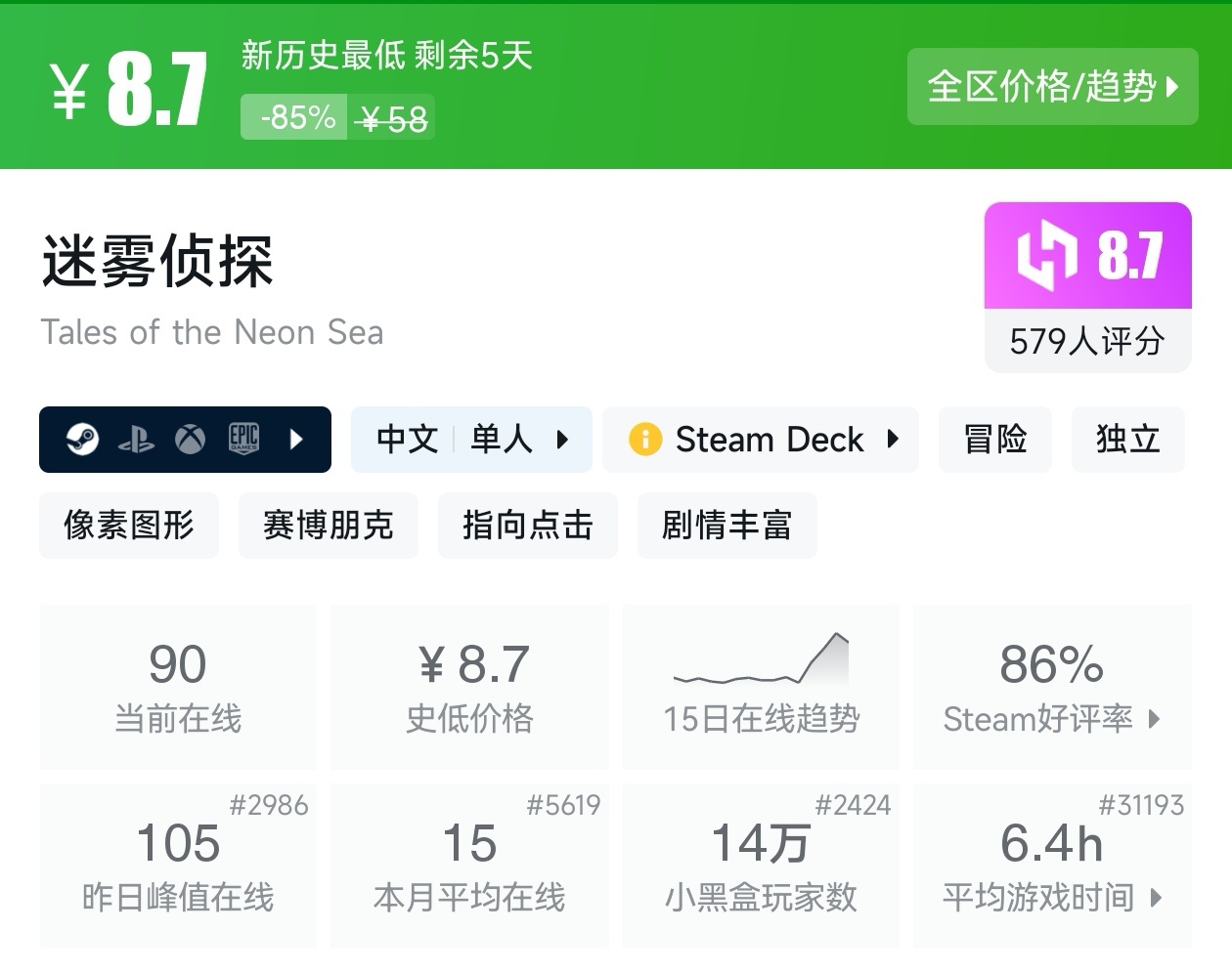 等等党的大胜利！Steam近期39款新史低游戏汇总