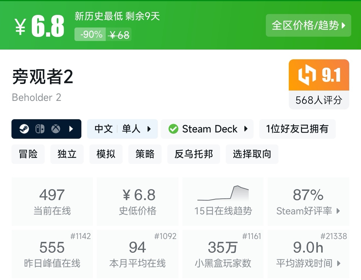 等等党的大胜利!Steam近期27款新史低游戏汇总-第3张