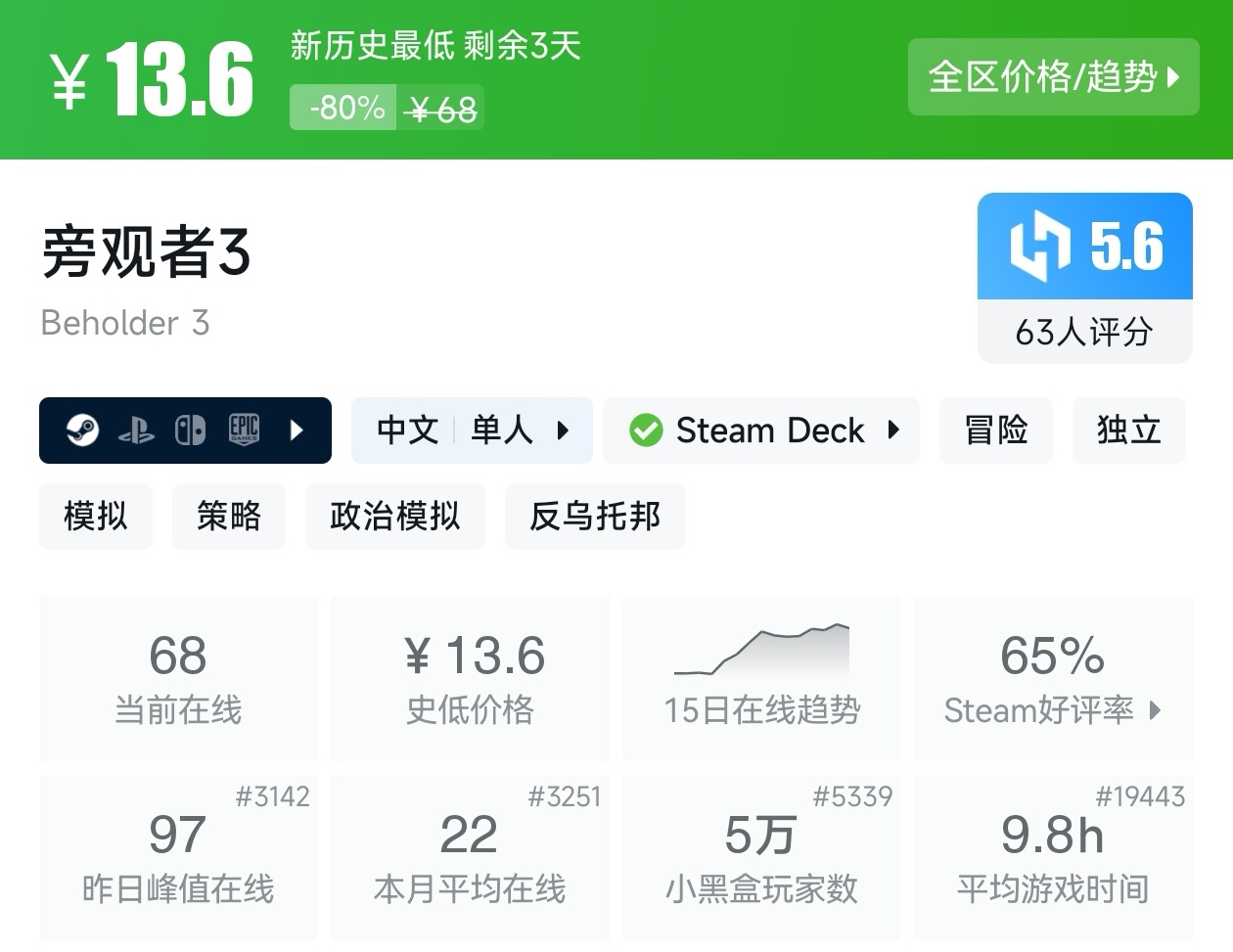 等等党的大胜利!Steam近期27款新史低游戏汇总-第15张