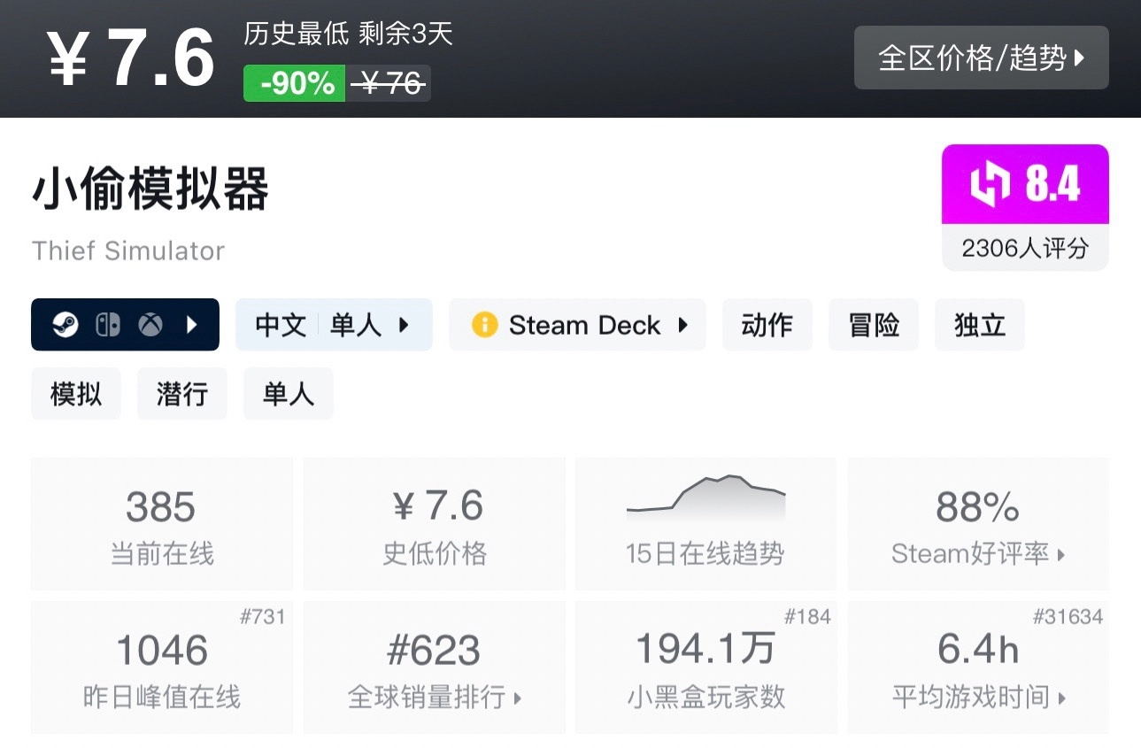 【5.15】Steam35款近期史低、新史低推荐，最低至1折既可入手！