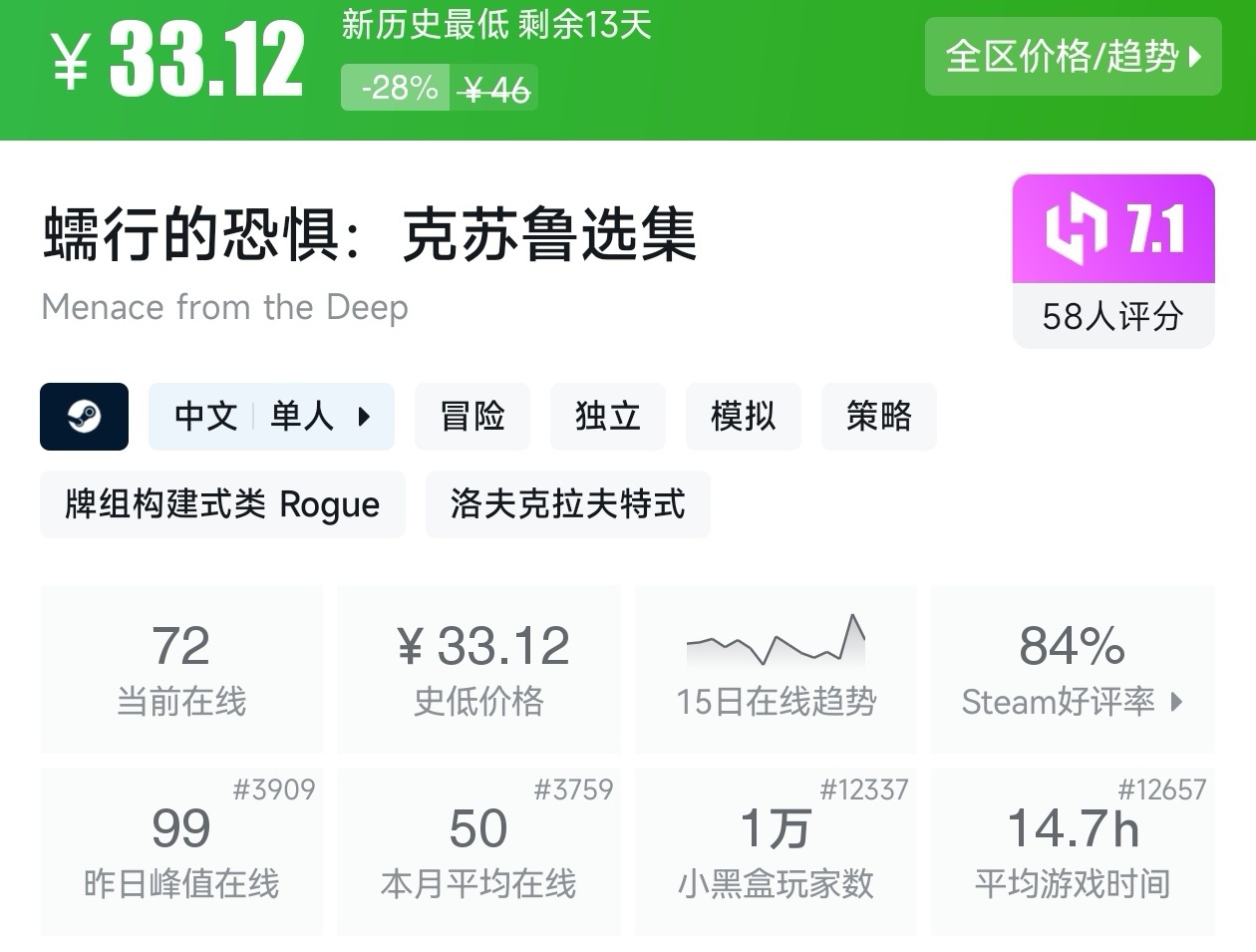 等等党的大胜利！Steam6月14日30款新史低游戏汇总