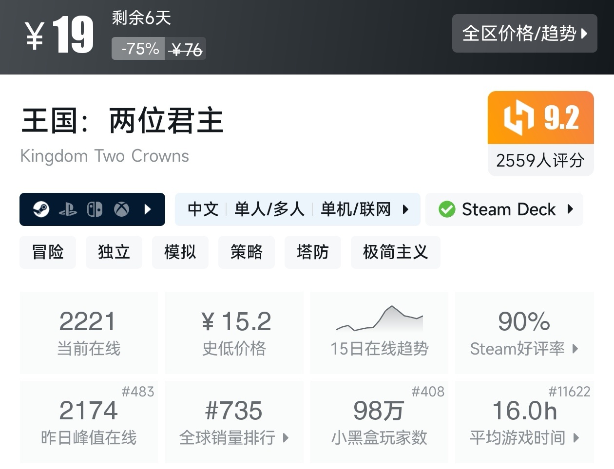Steam夏促39款塔防游戏折扣汇总