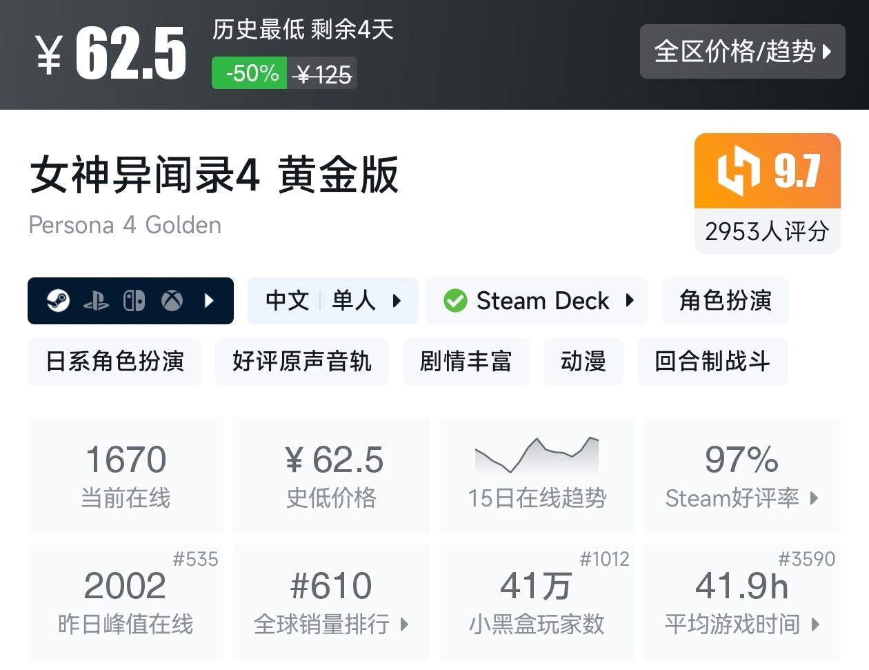 Steam夏促79款回合制游戏折扣汇总