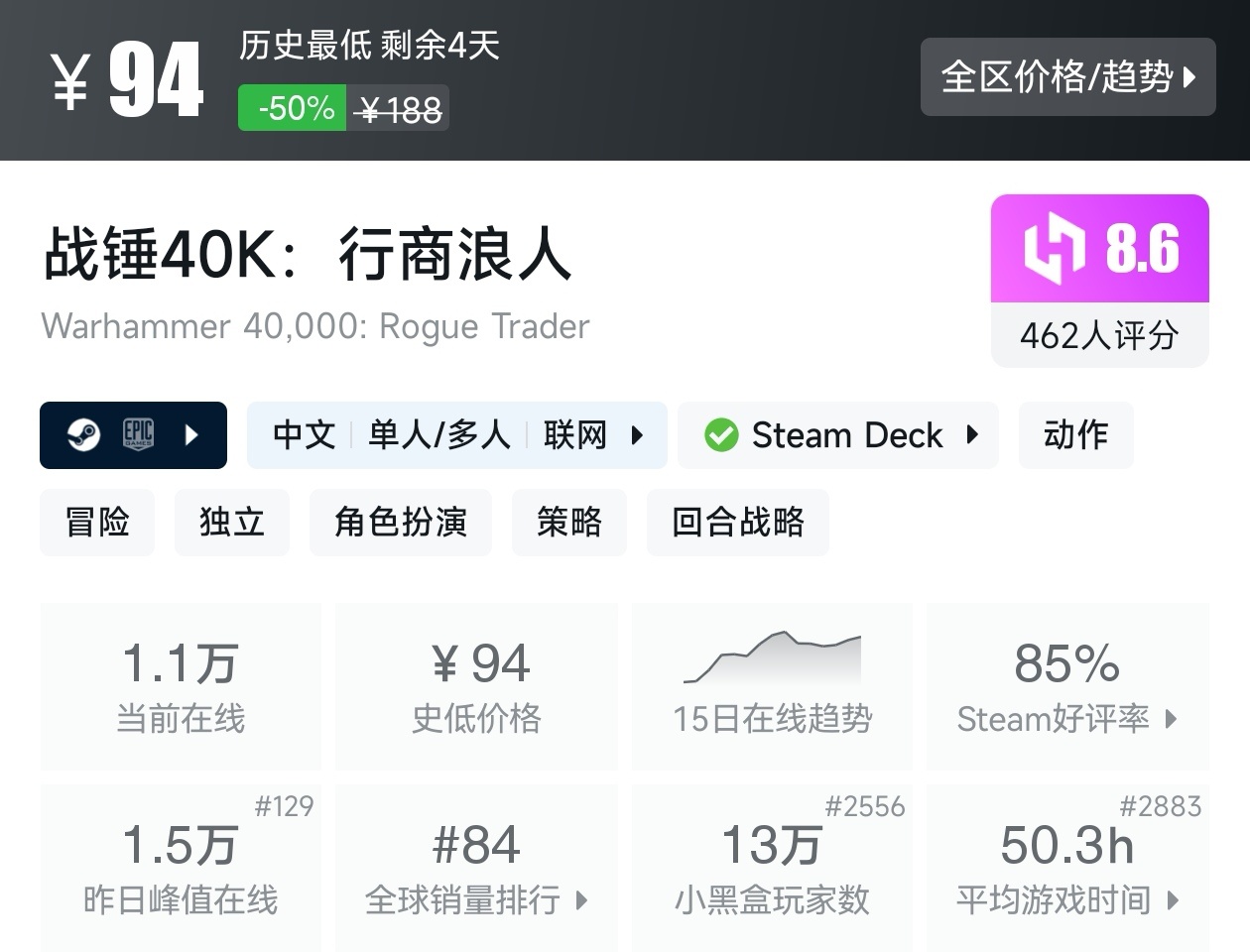 Steam夏促79款回合制游戏折扣汇总