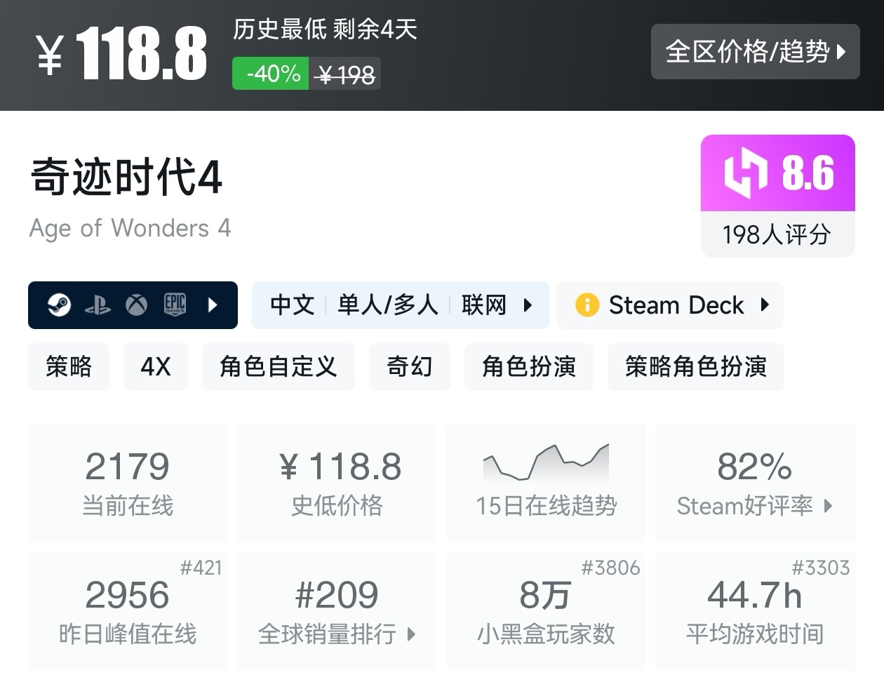 Steam夏促79款回合制游戏折扣汇总