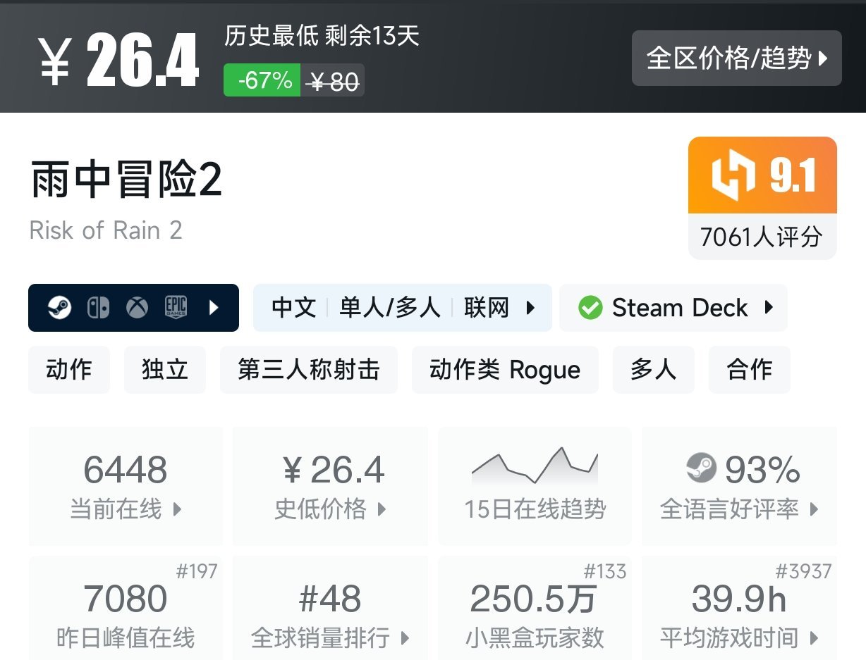 【8.23】Steam近期百元内史低游戏盘点