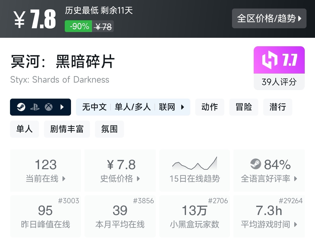 全场骨折价！Steam9月13日23款一折游戏折扣汇总