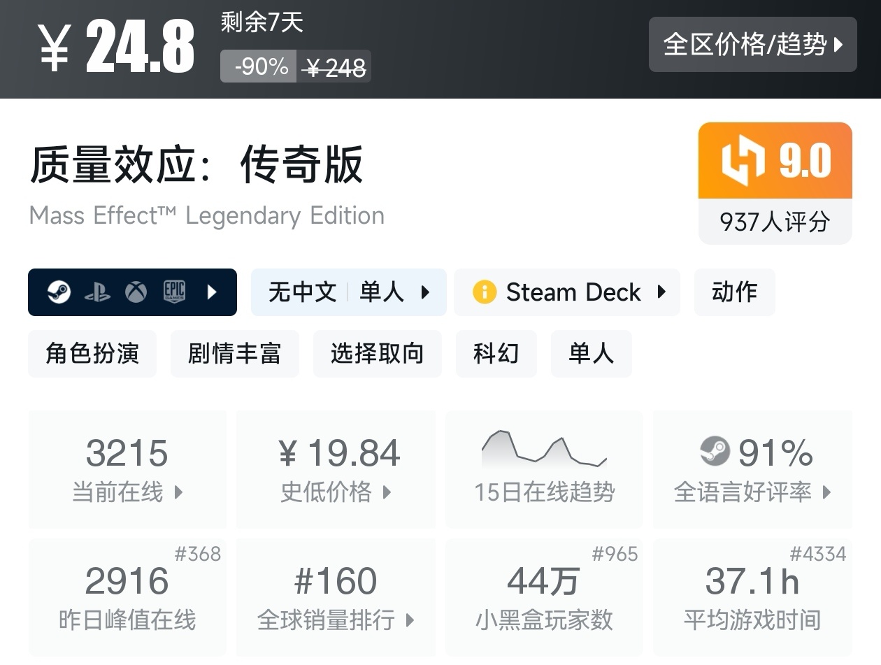 全场骨折价！Steam9月13日23款一折游戏折扣汇总