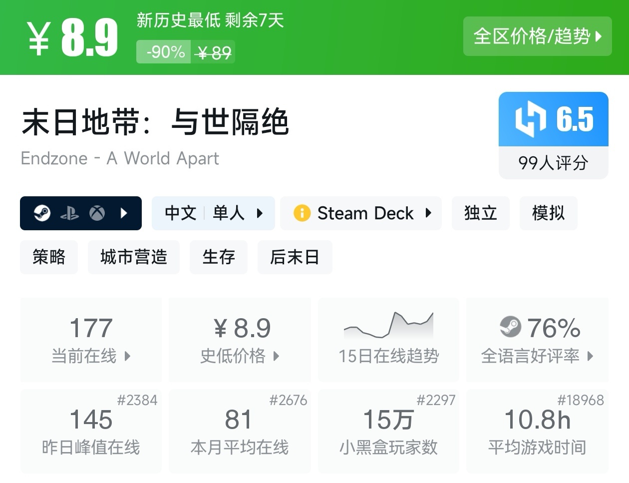 全场骨折价！Steam9月13日23款一折游戏折扣汇总