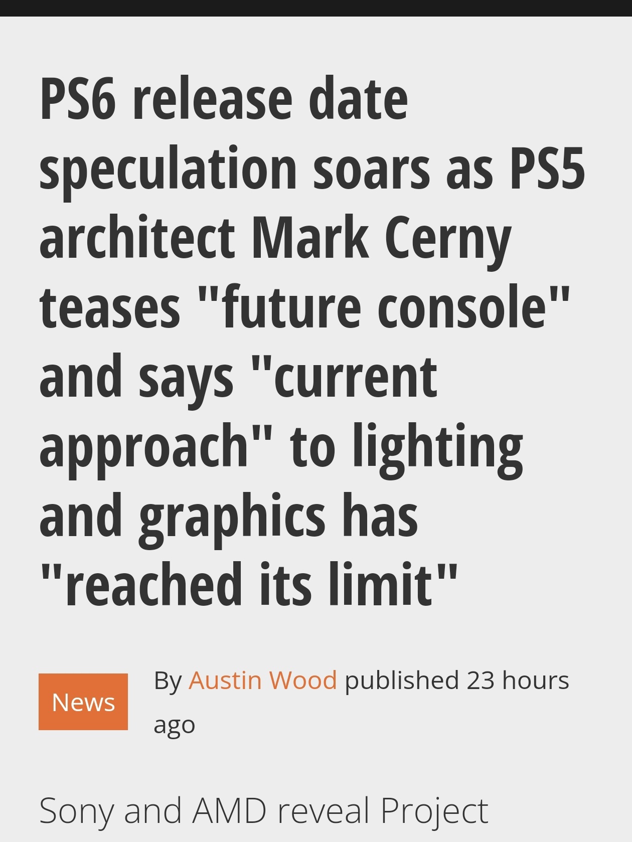 PS6确认开发中！性能爆料相当9070XT，搭载新技术光追