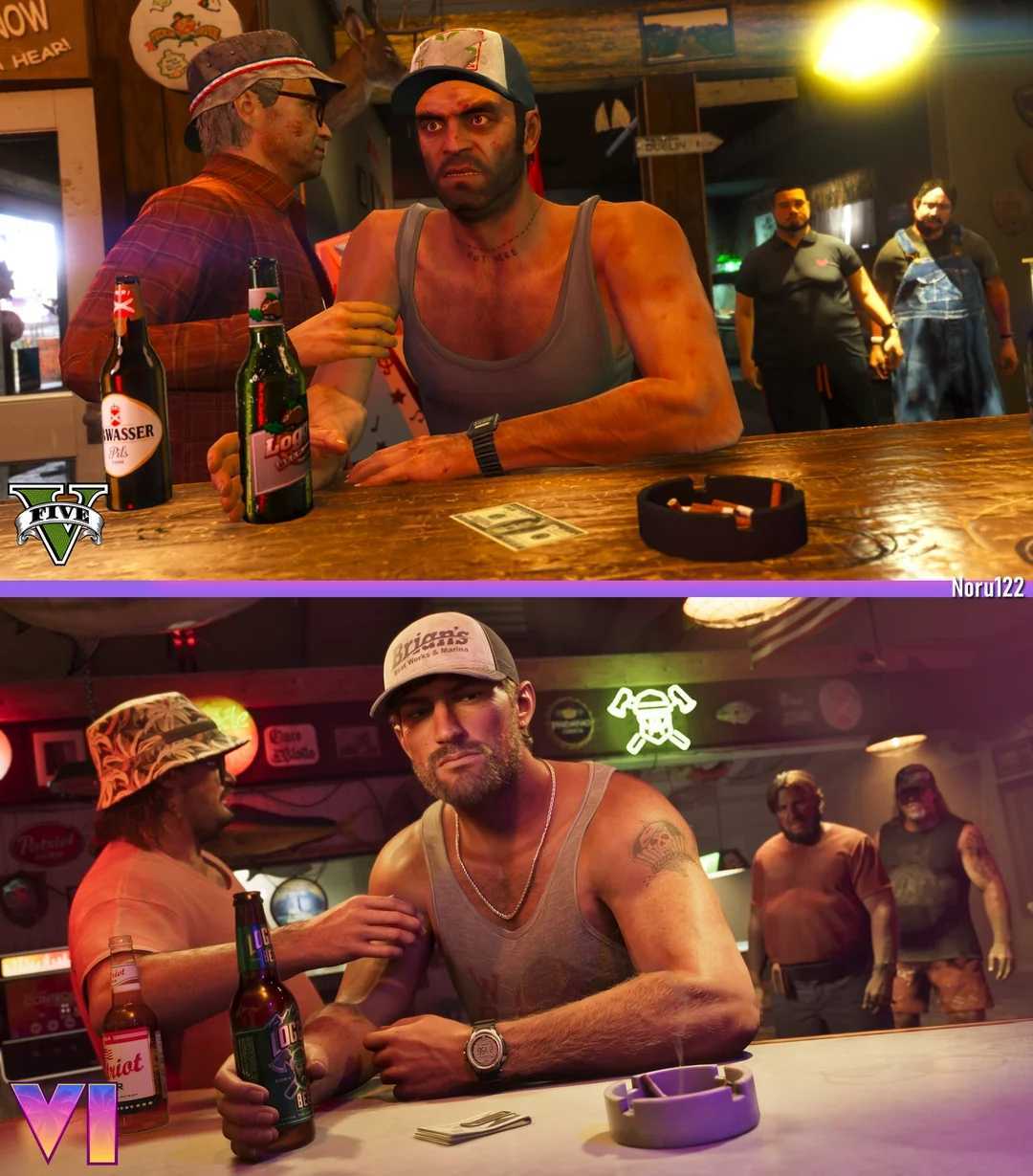 粉丝用《GTA5》神还原《GTA6》截图，对比凸显R星十年技术飞跃