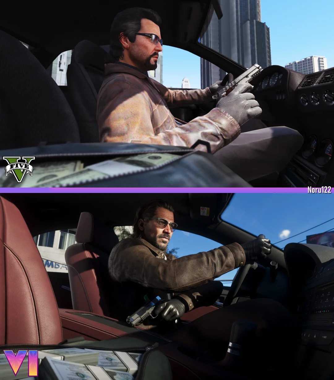 粉丝用《GTA5》神还原《GTA6》截图，对比凸显R星十年技术飞跃