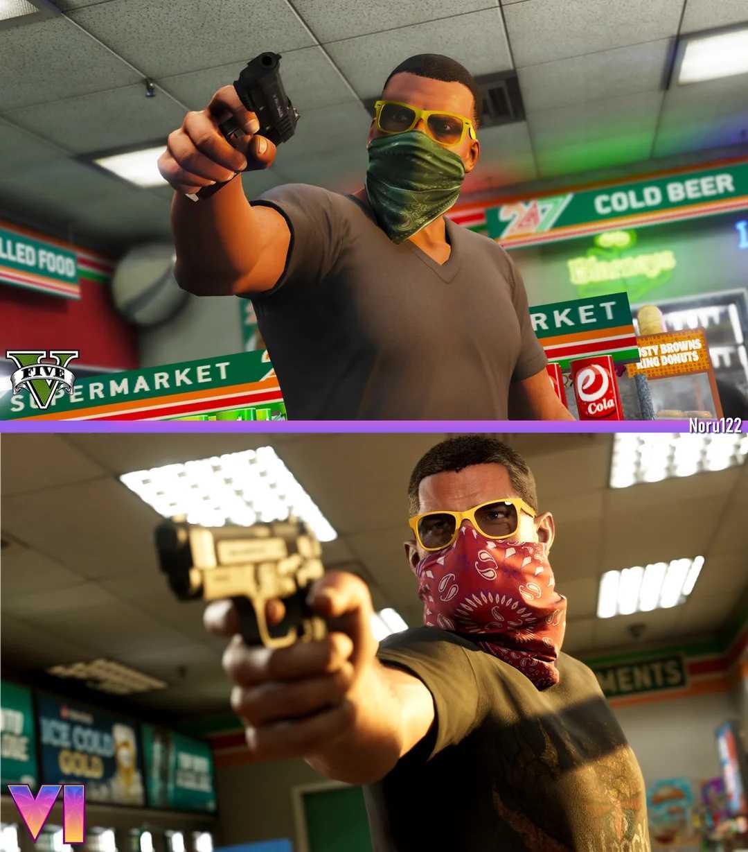粉丝用《GTA5》神还原《GTA6》截图，对比凸显R星十年技术飞跃