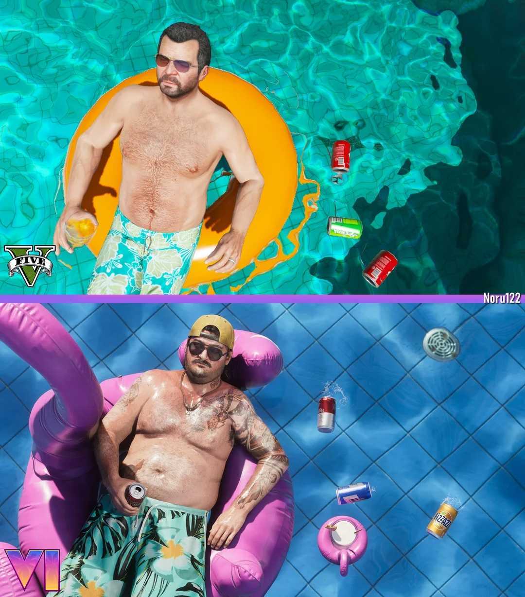 粉丝用《GTA5》神还原《GTA6》截图，对比凸显R星十年技术飞跃