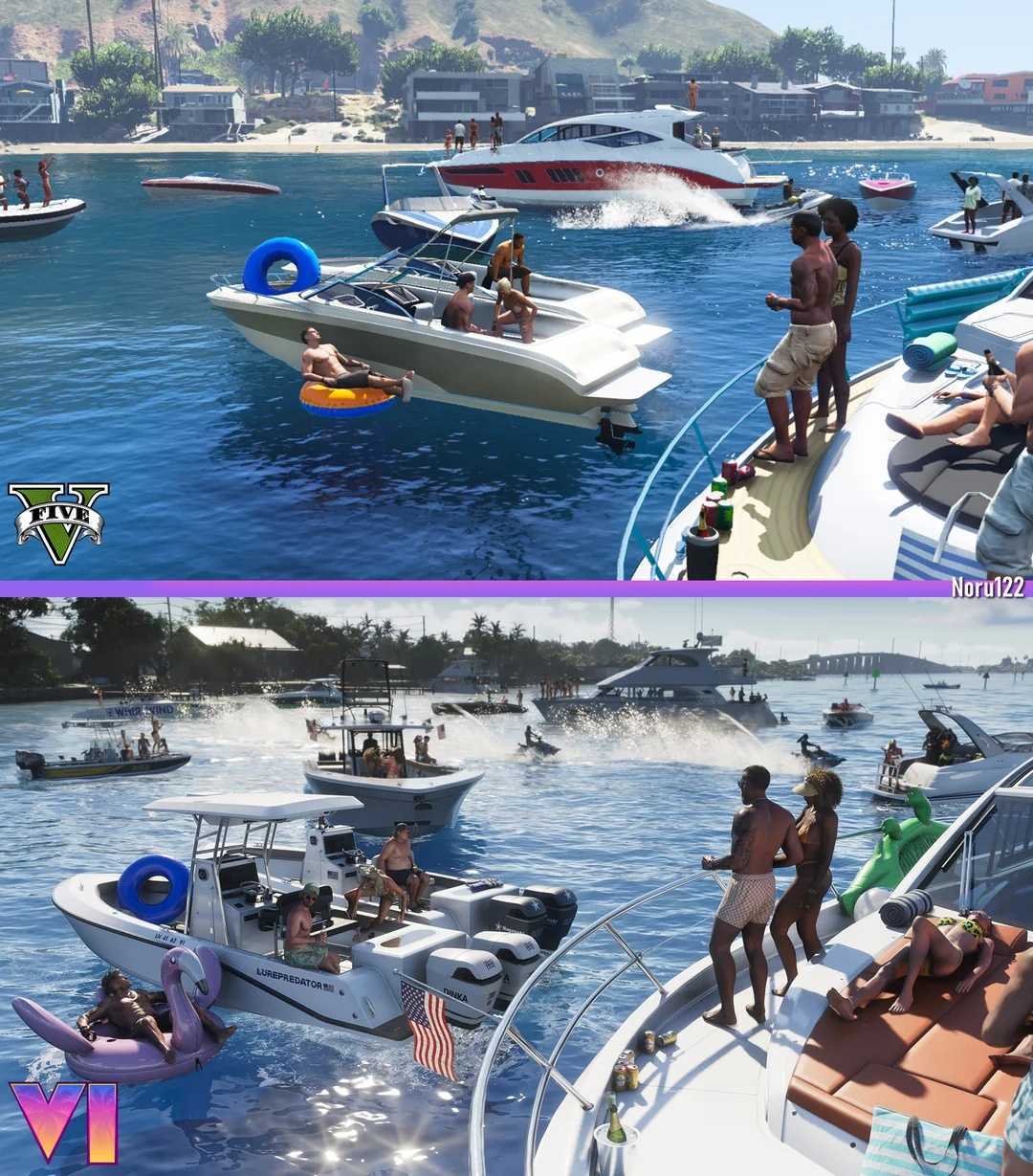 粉丝用《GTA5》神还原《GTA6》截图，对比凸显R星十年技术飞跃