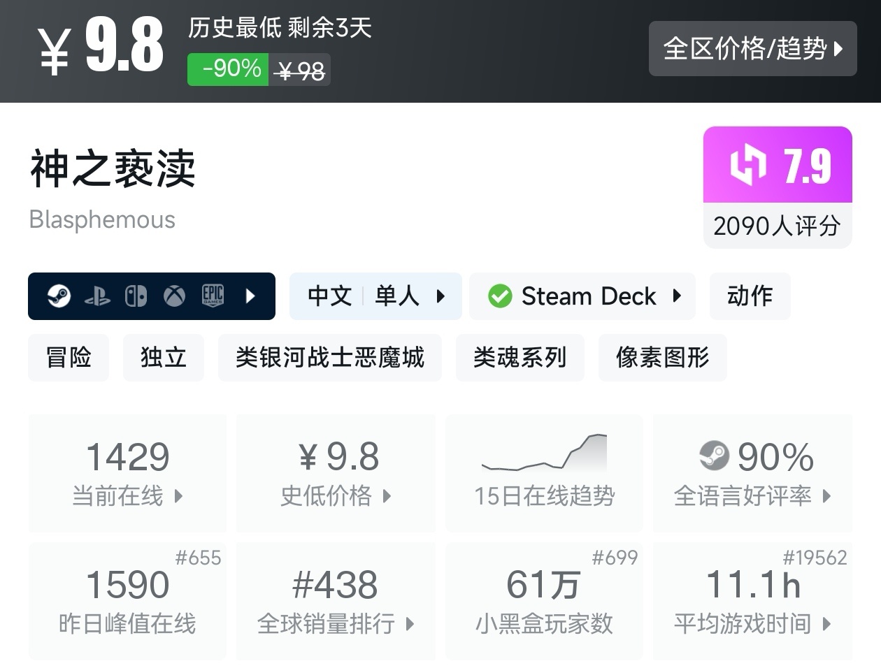 全场仅需个位数！Steam12月15日19款10元以下游戏折扣汇总