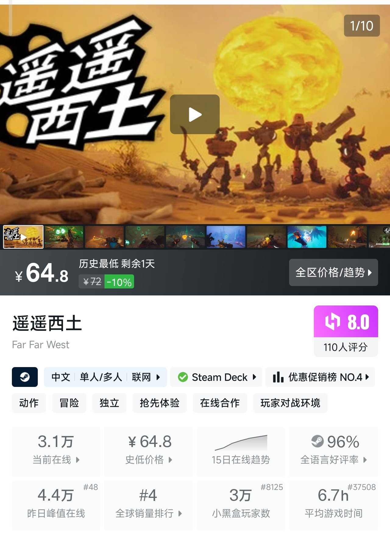 【球盟会】仅剩1天！77款史低游戏即将结束折扣！最低3.3元！请注意查收🌹