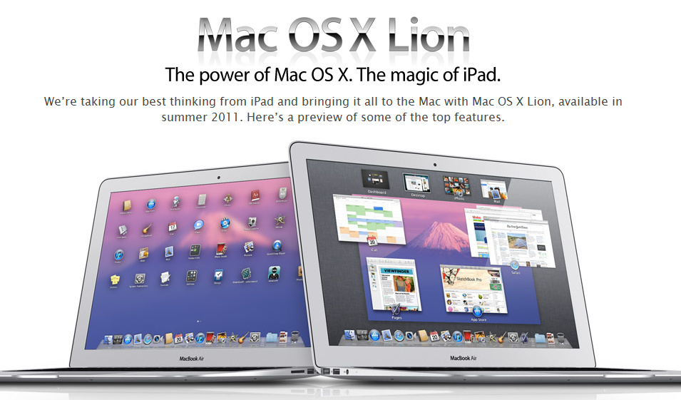 Mac OS X Lion: Features, Details, Pricing & Release Date