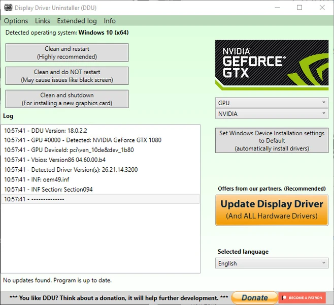 适用于Windows的Display Driver Uninstaller (DDU) - 从Uptodown上免费地下载它