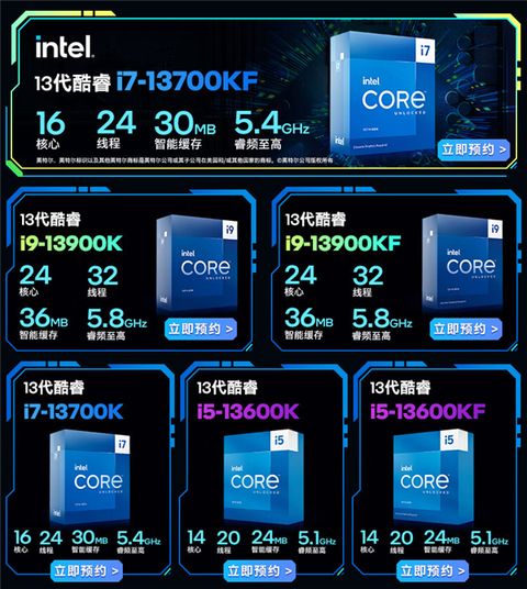 Intel 13代酷睿國行價格公佈！有的漲400、有的降100