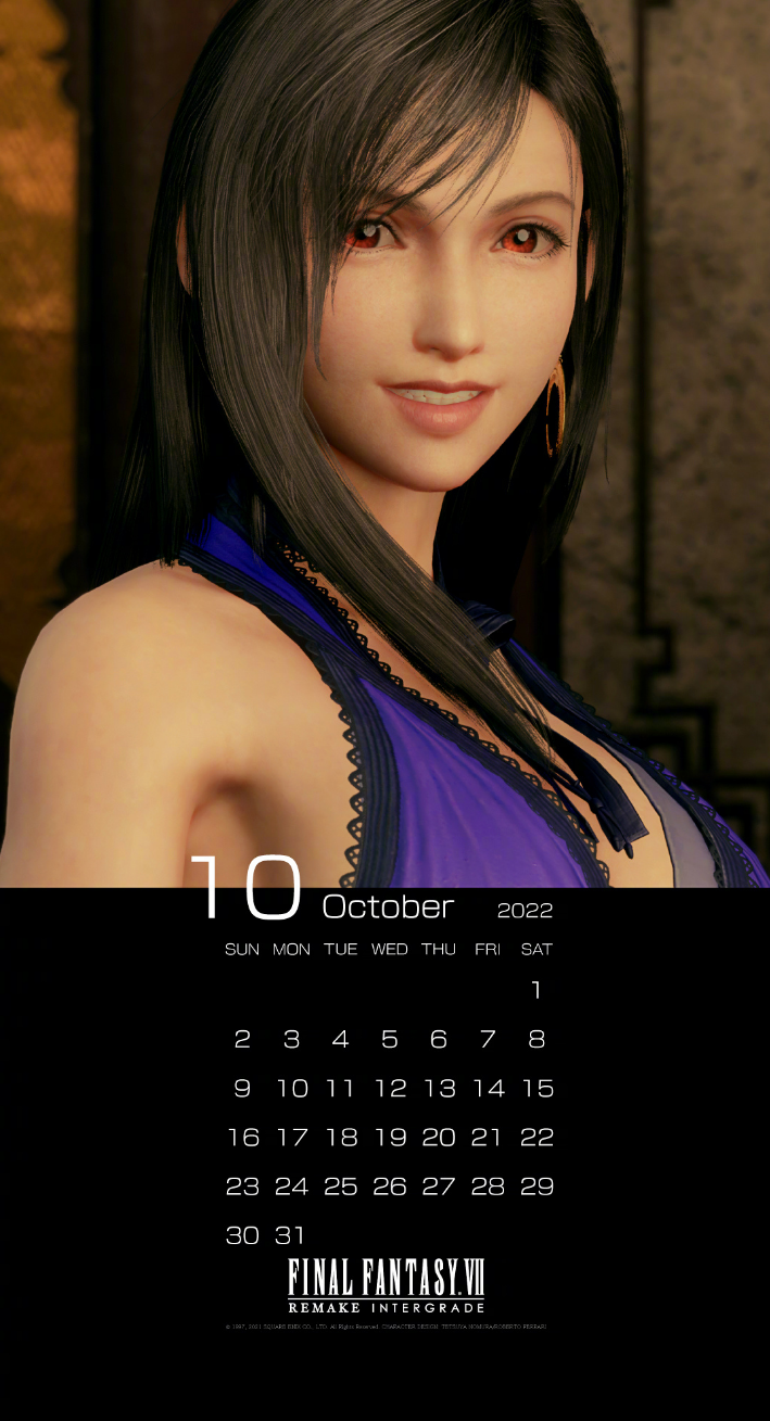 【PC遊戲】三"美"齊聚！《最終幻想7:重製版》發佈10月月曆壁紙-第2張