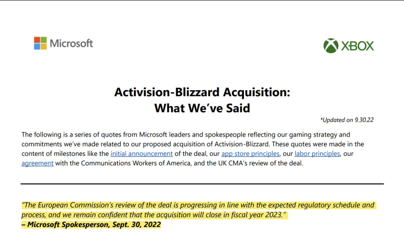 【PC游戏】微软声称对动视暴雪的收购将在2023年之前完成-第1张