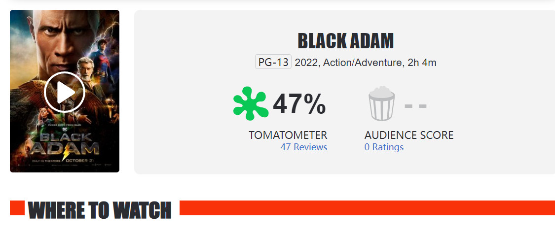 《黑亚当》真人电影IGN 5分 烂番茄新鲜度47%-第3张