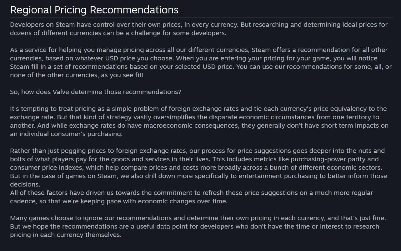 Steam"地区定价建议"更新：将更频繁地调整定价参考!