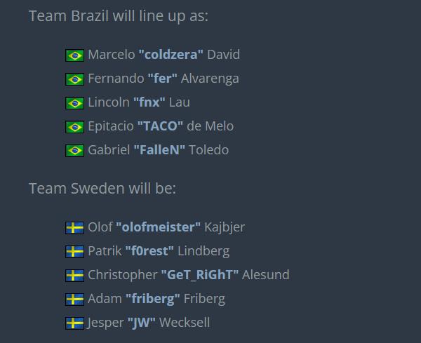 【CS:GO】IEM 里約Major表演賽正式陣容公佈：巴西大戰瑞典-第2張