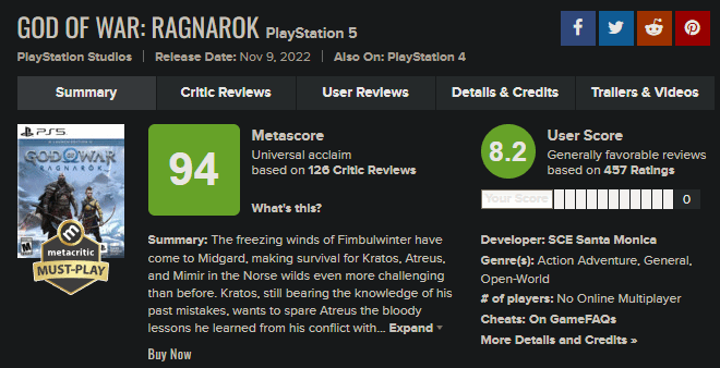 《戰神5》M站用戶評分8.2：有史以來最好的遊戲之一！-第1張