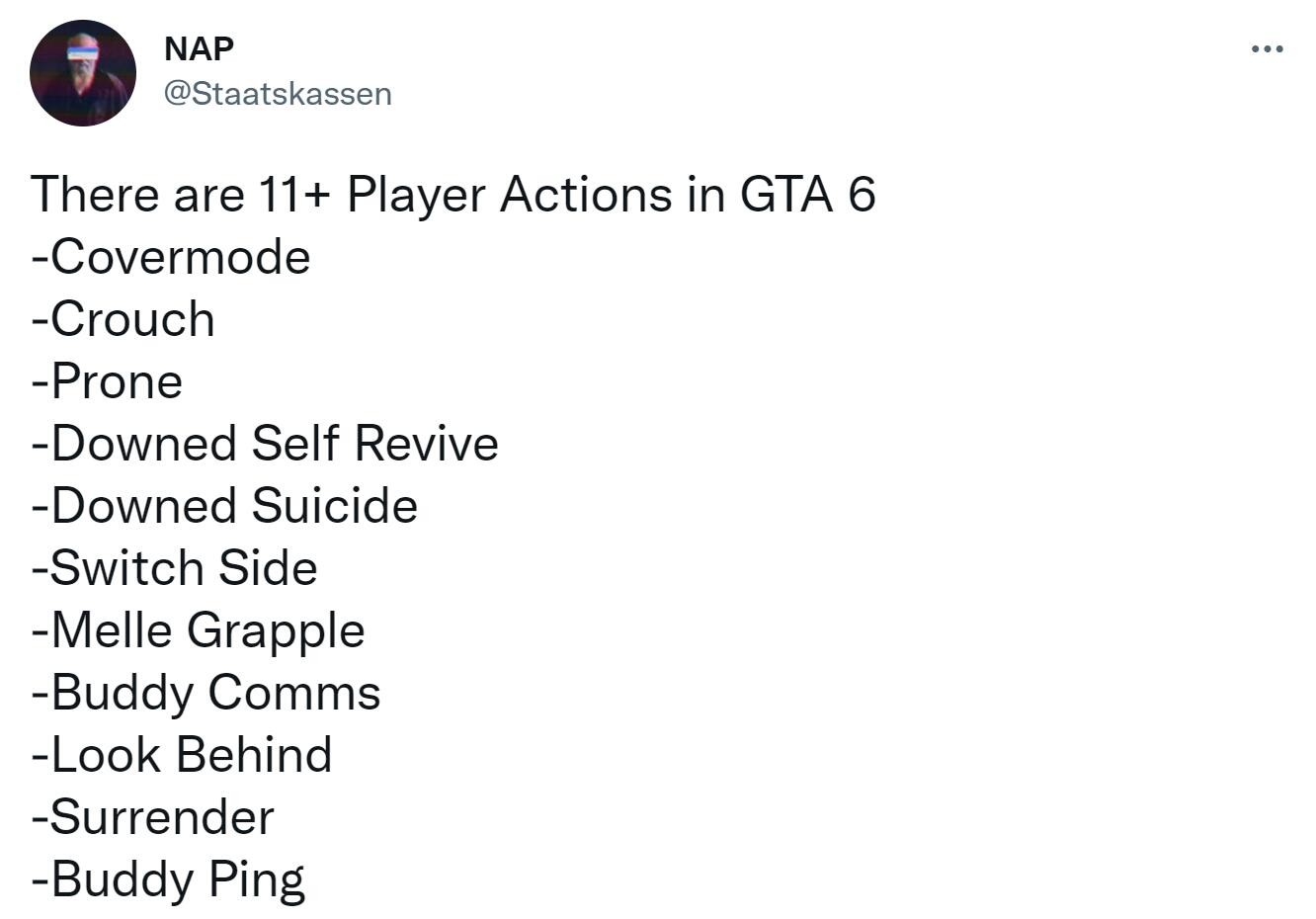 【PC游戏】爆料：《GTA6》新功能！玩家倒下后能复活／自杀！-第1张