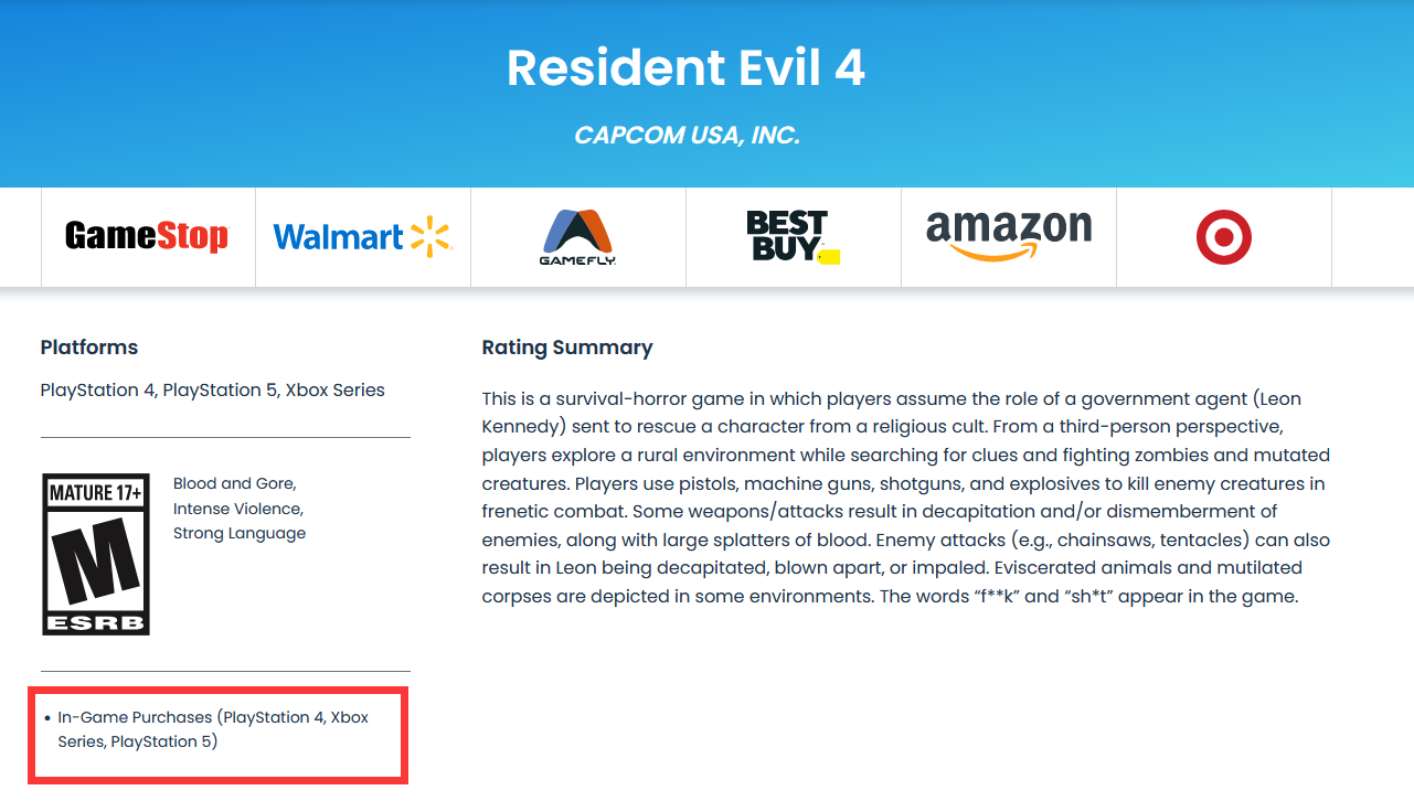 《生化危机4：重制版》包含内购，或为多人游戏模式 3%title%