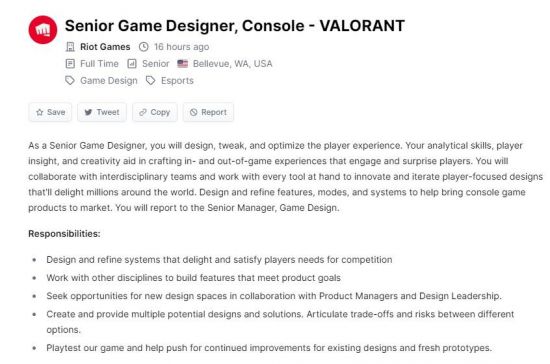 拳头招聘《Valorant》主机版开发者 游戏或将登陆主机平台 4%title%