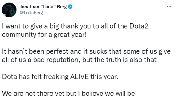 【刀塔2】Loda：我要感謝所有的社區，今年的Dota2活起來了