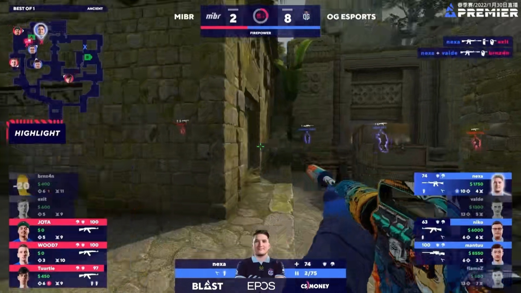 【CS:GO】BLAST春季小组赛：nexa的救赎，OG 16-9力克MIBR晋级决赛-第2张