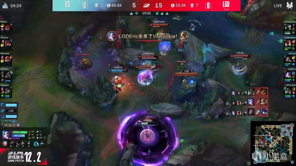 【英雄联盟】LPL春季赛：卡萨Rich越塔被双杀！LGD 1-0 V5！-第8张