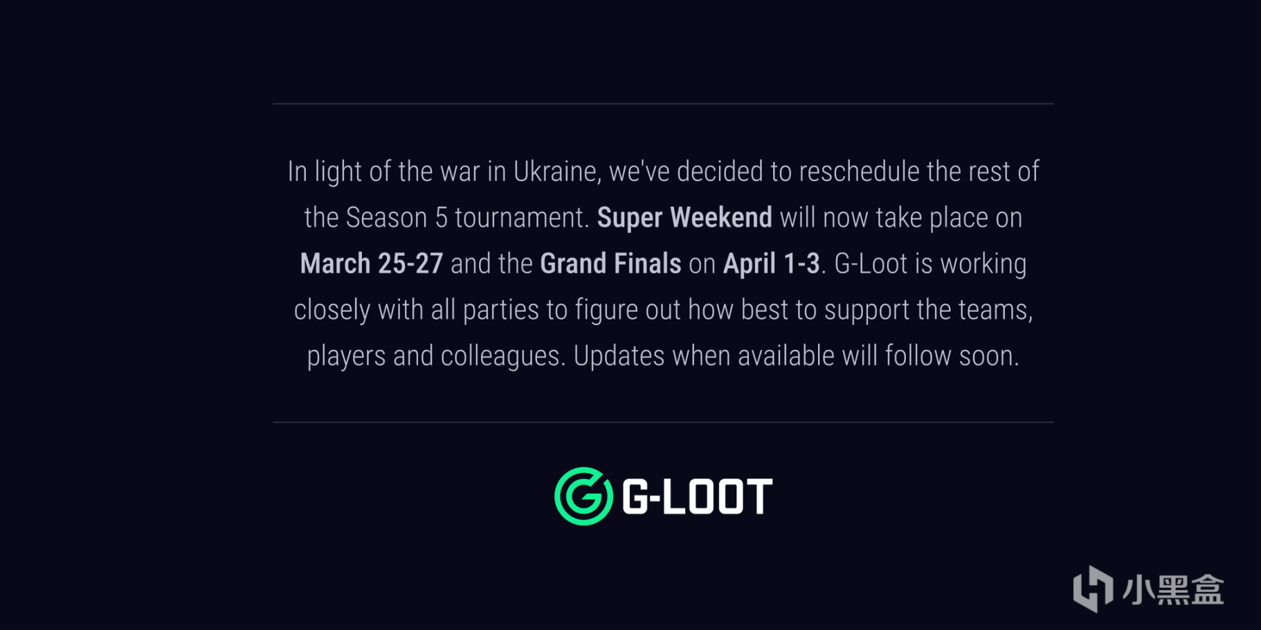 【绝地求生】G-Loot赛事延期，俄罗斯队伍无法获得奖金-第0张