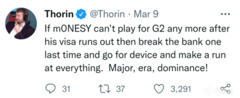 【CS:GO】Thorin：如果m0NESY解决不了签证，我建议G2签约device