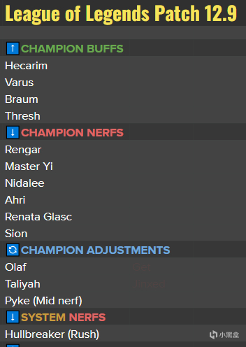 【英雄联盟】12.9版本改动前瞻：人马锤石增强；剑圣狮子狗阿狸削弱-第0张