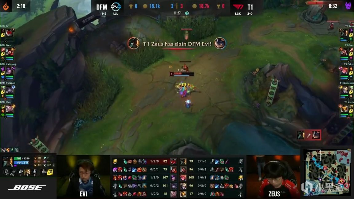 【英雄联盟】MSI小组赛：Faker佐伊打爆中路！T1 1-0 DFM！-第6张