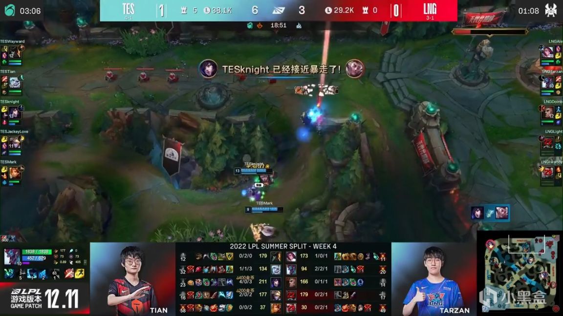 【英雄联盟】LPL夏季赛：Knight狐狸超神满层读书人！TES 2-0 LNG！-第9张