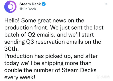 【PC遊戲】Valve宣佈Steamdeck出貨量將翻倍-第0張