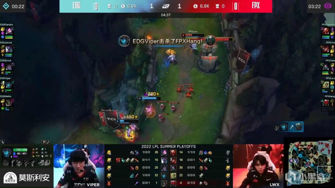 【英雄联盟】LPL季后赛：Viper滑板鞋对线碾压局！EDG 1-0 FPX！-第4张