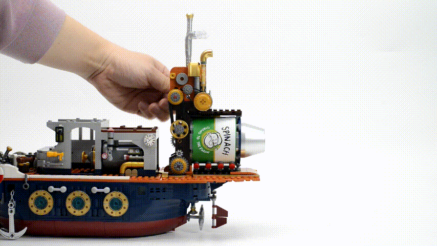 【周邊專區】集造型細節玩法於一體！拼奇大力水手蒸汽尋寶船開箱評測-第50張