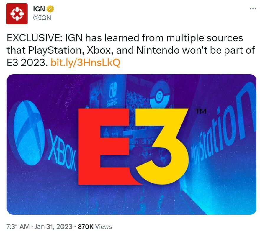 【PC游戏】"御三家"集体缺席？曝Xbox、索尼、任天堂全不参加E3-第0张